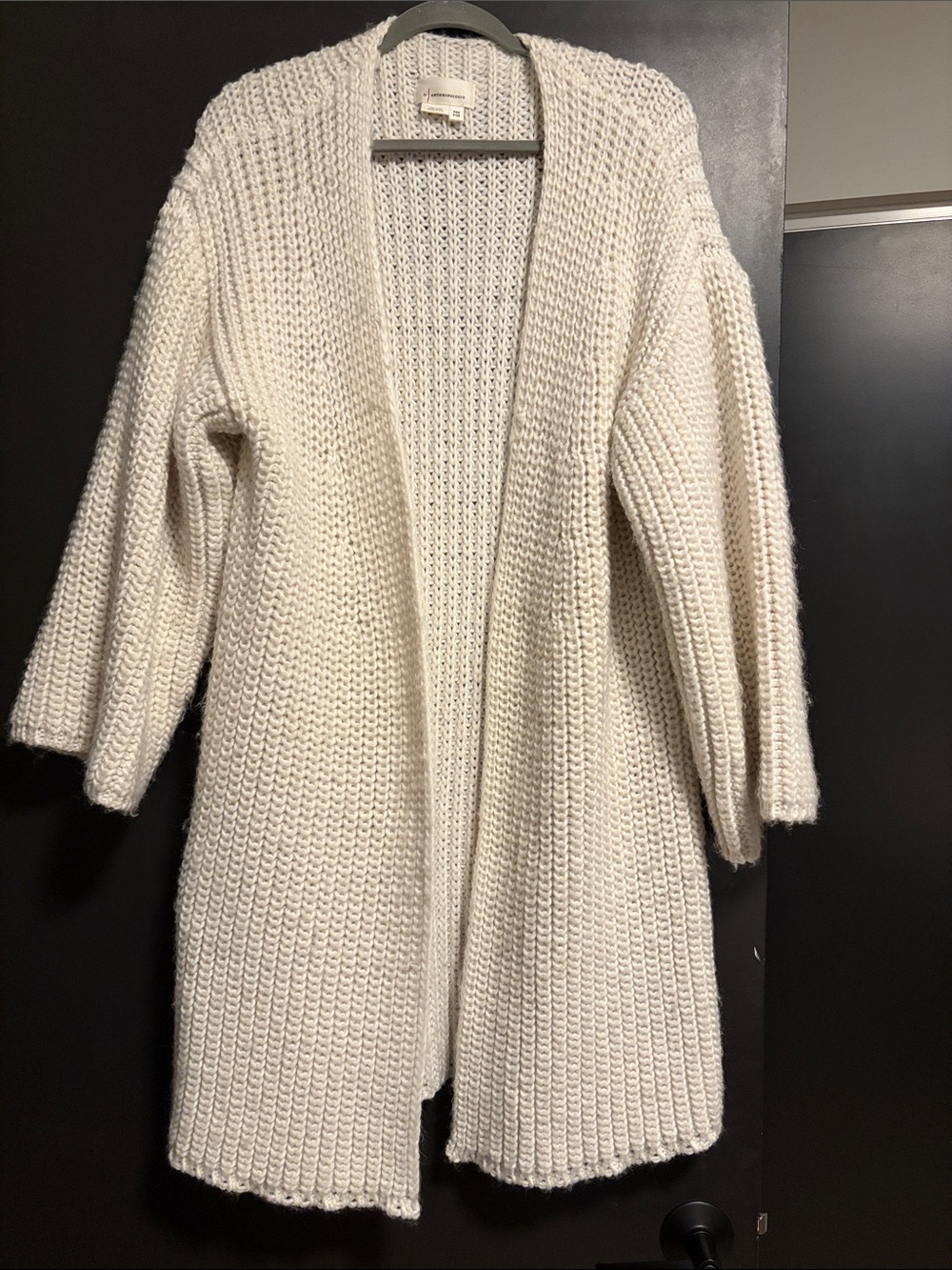 Anthropologie Cream Chunky Knit Cardigan